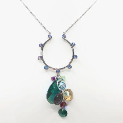 China Other 2022 New Fashion Women Jewelry Colorful Rhinestone Stone Necklace Crystal Necklace for sale