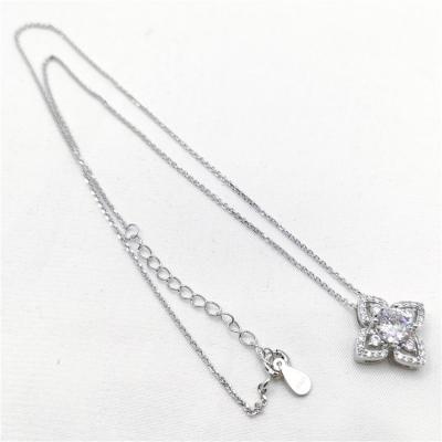 China Best Environmental Friendly Sterling Silver Heart Design Cubic Zirconia Necklace Solid Sterling Silver 925 Necklace for sale