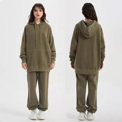 China Autumn And Winter Anti-pilling Women's Casual Sweatshirts And Pants Plus Size Solid Washed Unisex Hoodies for sale