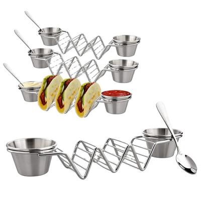 China Good Quality Sustainable Wholesale Customized Round Sauce Cups Taco Stands Holder With Salsa Dish for sale