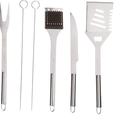 China Easily Cleaned Heavy Duty BBQ Accessories Stainless Steel BBQ Tool Kit with Spatula Fork Brush BBQ Tongs Storage Case for sale