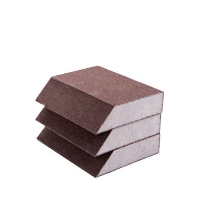 China Sale Alunimium Carbide Oxide/EVA/Silicon Wet Dry Sponge Sanding Block Hot Angle 100*70*55*25mm Double Abrasives for sale