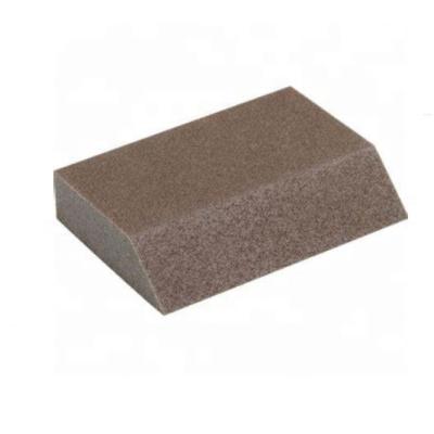 China Premium Alunimium Carbide Oxide/EVA/Silicon Double Beveled Edge Sponge Block Angle Hand Sponge Sanding Block for sale