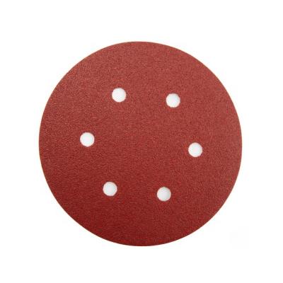 China Wood Grinding Wood Buffing 5 Inch Hook and Loop Abrasive Round Discs Aluminum Oxide Sanding Sanding Paper for sale