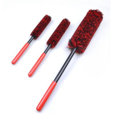 China 3pcs Ultra Soft Set Alloy Soft Ultra Soft Cleaning Wheel Sweeps Wheel Detail Car Brushes Wool Wheel Brushes for sale