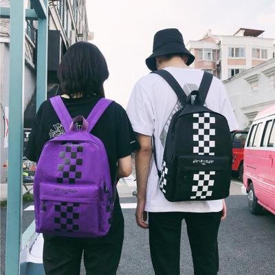 China Summer 2018 new cool style color checkerboard backpack handbag school bag for sale