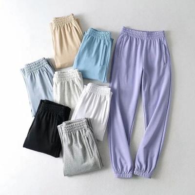 China Wholesale Ladies Waterproof Loose Trousers Elastic Waist Pocket Women Leisure Loose Trousers for sale