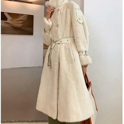 China New Arrival Ladies Winter Breathable Mink Fur Coat Women's Natural Mink Fur Coats Long for sale