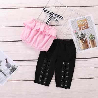 China Fashion Girl Clothing Set 2022 Wholesale Fashion Baby Summer Set Wear Children Clothing 2 Pcs Set For Girl for sale