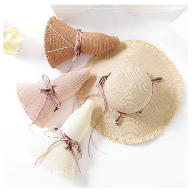 China Women Wide Straw Hats From China Factory Brim Straw Hat With Fashion Design Fashoion Straw Hat Summer Women Large for sale