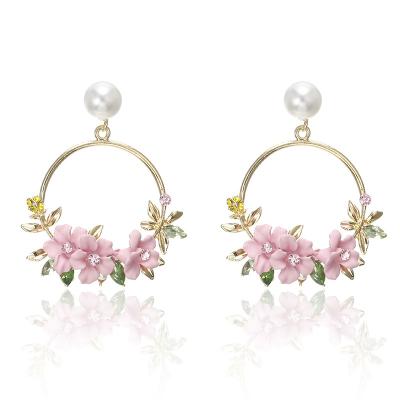 China Fashion Women Earring 2022 Hotest Big And Small Colorful Stud Flower Drop Earrings For Party for sale