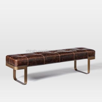 China Hotel Bedroom Hotel Stainless Steel Base Leather Bench HDBB011 for sale