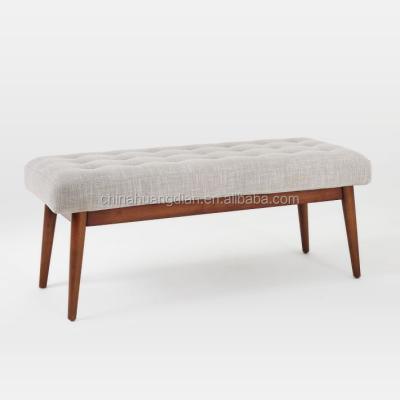 China Mid Century Bench HDBB009 Solid Wood Fabric Upholstered Wooden Bench for sale