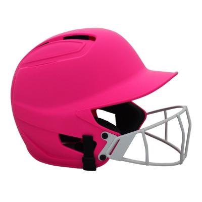 China Custom Pink ABS Baseball Batting Helmet Base Ball Helmets With Face Guard Baseball Helmets With Facemask for sale