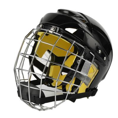 China Hockey Sport Icehockey Player Helmet Straight Carbon Steel In Silver Color High Impact Absorbing Helmet for sale