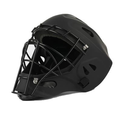 China Anti-impact for head OEM icehockey goalie helmet custom icehockey helmets with carbon steel wire cage hockey helmet for sale