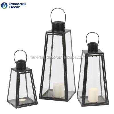 China Home Decoration Led Iron Metal Lanterns With Candle for sale