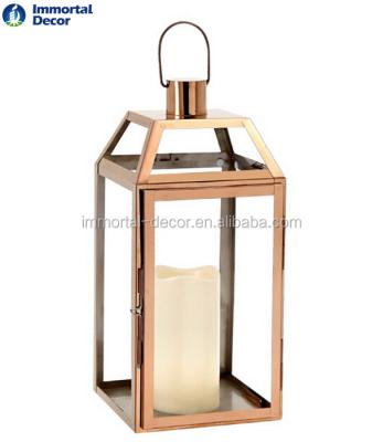 China Home Decoration Copper Lanterns With LED Candle For Indoor And Outdoor SSL3017 for sale