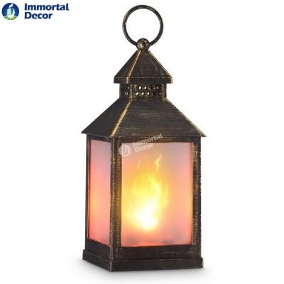 China Home Decoration Plastic Flip Flame Effect LED Lantern For Table Or Hanging for sale