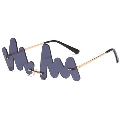 China 2021 different fashion eyewear 2021 logo shape glass eyewear party glasses custom made plastic frame metal rimless sun glasses for sale