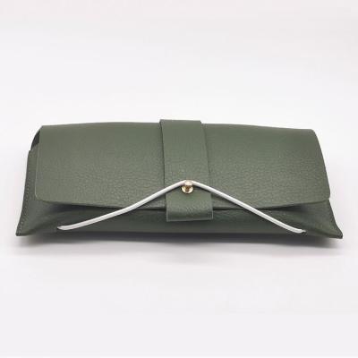 China Fashion PU Glass Green Cheap PU Bags Leather Glass Case for sale