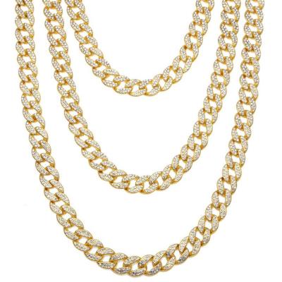 China Hiphop Hiphop Iced Out Mens Cuban Link Chain Wholesale Price Miami Hitter Necklace for sale