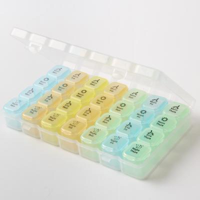 China Weekly Pill Organizer Custom Logo Eco-Friendly Four-Color Braille Travel Sealed Custom Food Grade Medication Pill Box for sale