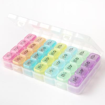 China Custom Eco-Friendly Logo Color Personalized Medicine Storage Box Silicone Pill Box Eco-Friendly Weekly Pill Organizer 2020 New for sale