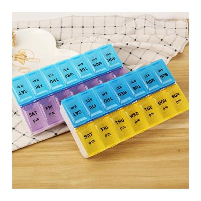 China Eco-friendly Mini Weekly Pill Box Portable Pill Organizer Environmental Protection Sealed Large Capacity Moisture-Proof Tablet Storage Box for sale