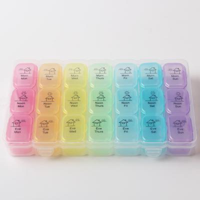 China Eco-friendly Weekly Pill Organizer The Maker Supplies Portable Creative Pill Box And Medicine Storage Box for sale