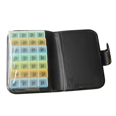 China Eco-friendly Weekly Hot Selling Durable Portable Plastic Box 28 Grid Pill Organizer Medicine Pill Dispenser Factory Direct Sales for sale