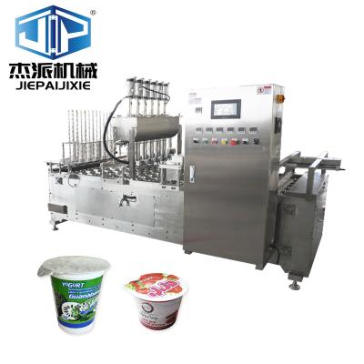 China High Capacity Yogurt Cup Filling Sealing Machine For 50-95mm Cups And 5000cups/hour for sale