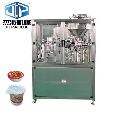 China Automatic PLC HMI Control Yogurt Water Juice Sauce Honey Cream Filling And Sealing Machine for sale