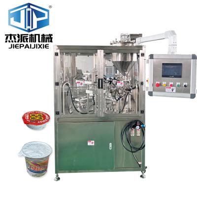 China PLC controlado HMI vacío de yogur de la taza de llenado máquina de sellado control de temperatura automático completo alta velocidad en venta