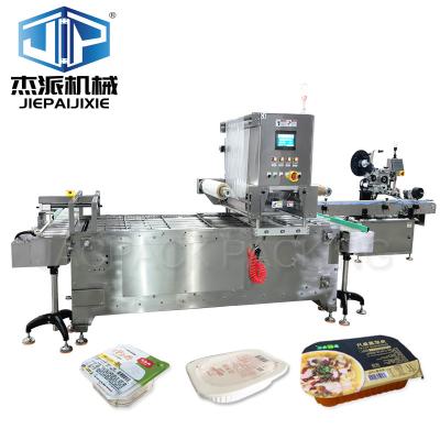 China The Tray Sealing and Labeling Machine for Dehydrated dried fruit and thick sauce container for sale