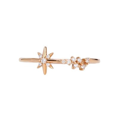 中国 Fashion Anniversary Gift 14K Rose Gold Luxury Brand Ring CLASSIC Star Moissanite Engagement Rings 販売のため