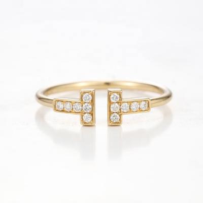 Κίνα Customized CLASSIC 14k Yellow Gold Wedding Band T Shaped Moissanite Engagement Rings For Women προς πώληση