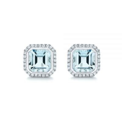 Chine Hot Sale Romantic 14K Gold Earrings With Aquamarine For Girls Jewelry Wholesaler à vendre