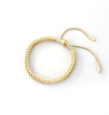 China CLASSIC Fashion Gold Plated Simple Copper Braided Bracelet Women Chain Link Bracelets Jewelry for sale