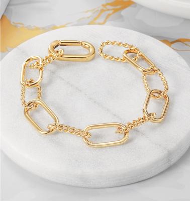 China CLASSIC Luxury Gold Plated Baguette Bracelets Women Fashion 925 Sterling Silver Bangle Bracelets à venda