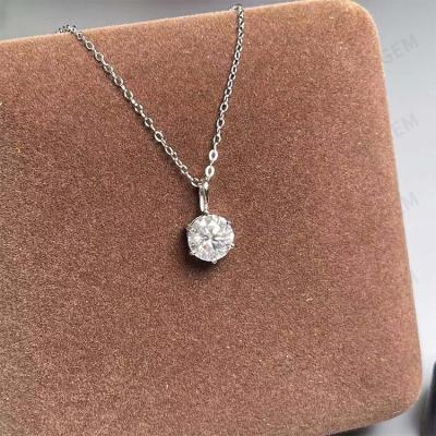 중국 CLASSIC 925 Sterling Silver Jewelry Wholesale Gemstone Moissanite Stone Custom Charm Diamond Necklace Pendant 판매용