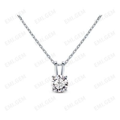 중국 CLASSIC Pendant Necklace For Women 925 Sterling Silver Necklace 0.5 Carat Moissanite Gemstone Factory Customized Diamond Pendant 판매용