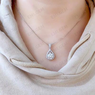 중국 CLASSIC Moissanite Pendant Necklace For Women 925 Sterling Silver Jewelry In Stock Party Gift 판매용