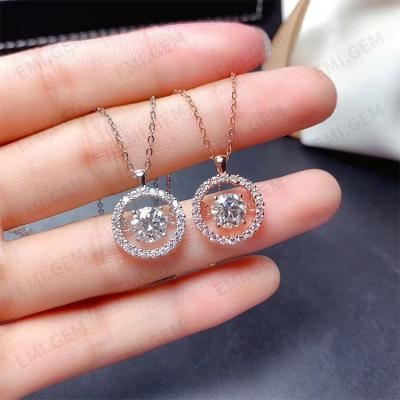 China Custom CLASSIC Sterling Silver Women Moissanite Pendant 925 Silver Necklace for sale