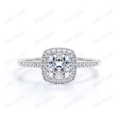 Κίνα CLASSIC Unique Design Wedding Band Cushion Moissanite Women Silver Fashion Ring προς πώληση