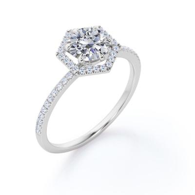 Κίνα CLASSIC 925 Engagement Silver Bridal Rings Customizable Classic Moissanite Ring προς πώληση