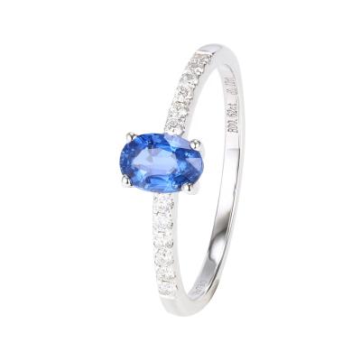 중국 14K White Gold Wholesale CLASSIC Sapphire Stone Engagement Ring Natural Oval Shaped Moissanite Rings 판매용