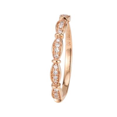 Chine Customized CLASSIC Vintage Promise Gift Women 14K Rose Gold Moissanite Wedding Ring Stacking Matching Rings à vendre