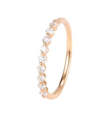 China Ring Exquisite Unique Simple Stacking CLASSIC 14k Rose Gold Moissanite Wedding Band en venta