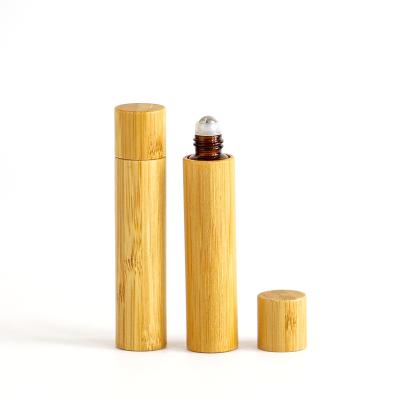 China Factory Price Perfume Bottle Environmentally Friendly Essential Oil Bamboo Roller Bottle Bamboo Lid, 10Ml Glass Roller Bottles With Bamboo Lid for sale